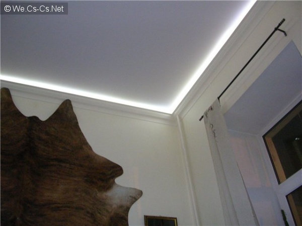 LED подсветка контура потолка